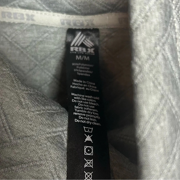 RBX sweatshirt gray funnel neck quilted textured pockets cozy size medium - Picture 8 of 11